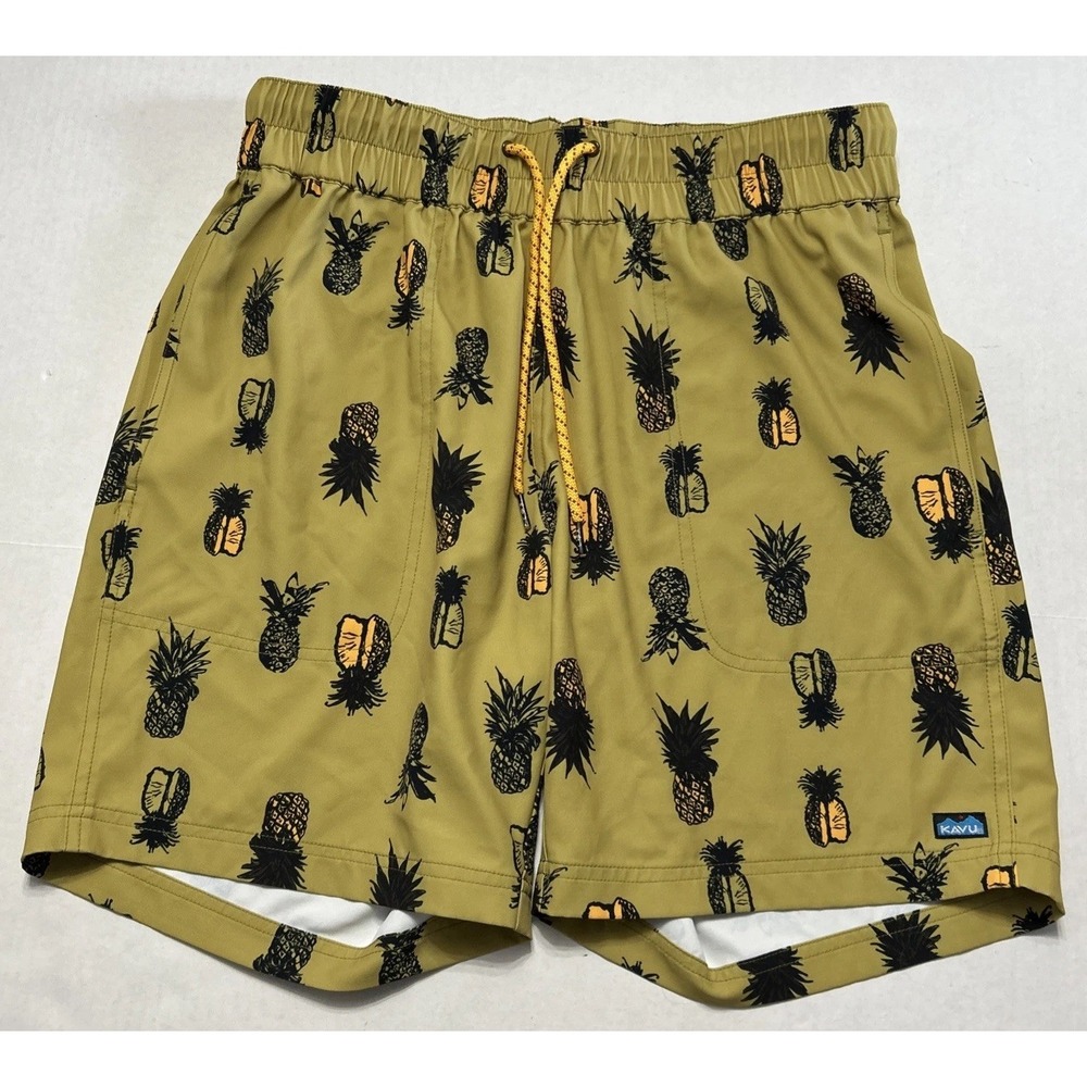 Mens Kavu Costa Short Pineapples‎ Sz Small 8" Ins Pockets 🍍